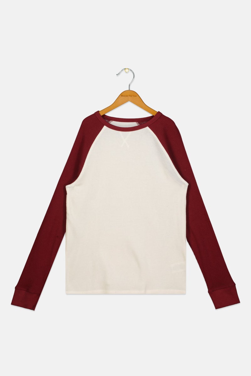 Hawk تي شيرت بأكمام طويلة و ياقة دائرية للأولاد، بتصميم ثنائي اللون، متعدد الألوان - Image 1