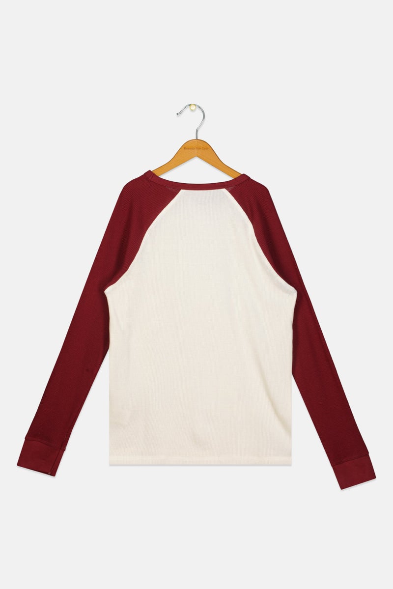 Hawk تي شيرت بأكمام طويلة و ياقة دائرية للأولاد، بتصميم ثنائي اللون، متعدد الألوان - Image 2