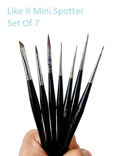 Like-It Like it Spotter Miniature Fine Tip Less Flex Brass Ferrule Miniature Liner for Accurate Detailing and Lines Artwork Set of 7 Brushes (Watercolor, Acrylic & Gouache Media) - Image 5