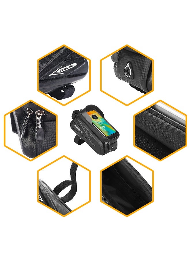 Cuken Bike Phone Bag - Waterproof Bike Front Frame Bag Sensitive Touch Screen, Top Tube Handlebar Bag,Cycling Storage Bag  - Image 3