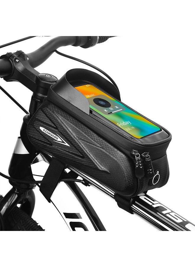 Cuken Bike Phone Bag - Waterproof Bike Front Frame Bag Sensitive Touch Screen, Top Tube Handlebar Bag,Cycling Storage Bag  - Image 2