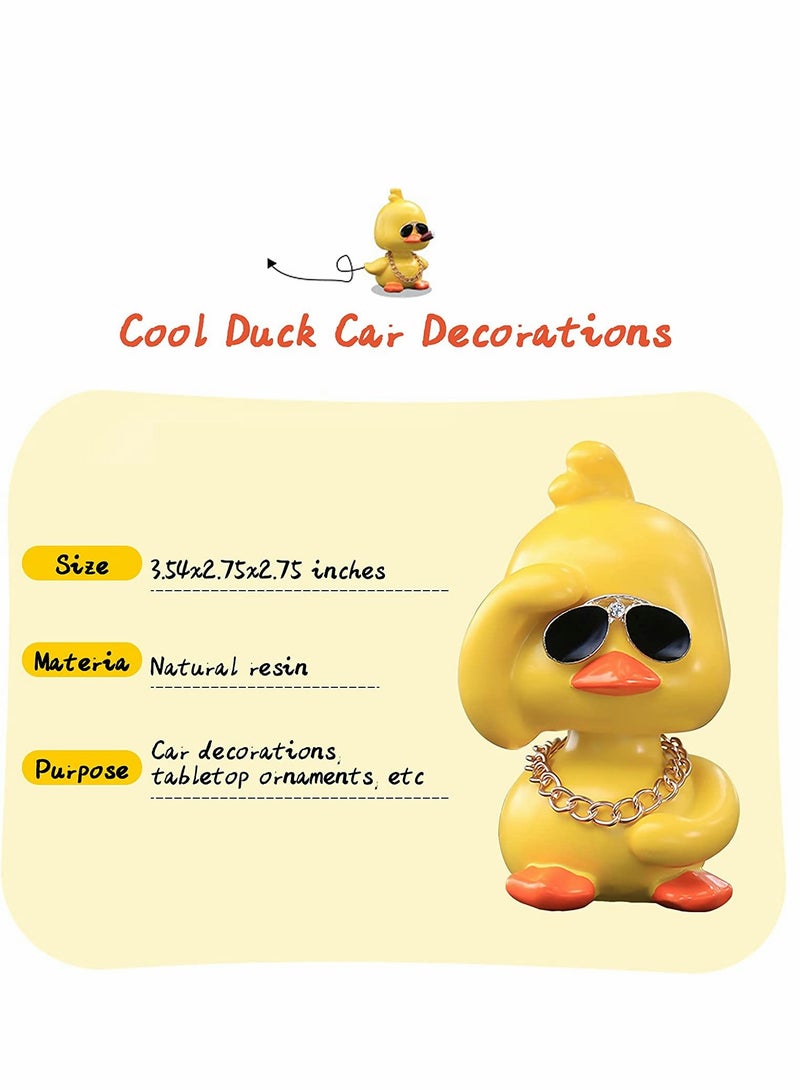 KASTWAVE Dashboard Decorations Duck Cute Yellow Duck Toy Car Ornaments Cool Duck Car Dashboard Decorations Shaking Head Doll Wave Right yellow  - Image 4