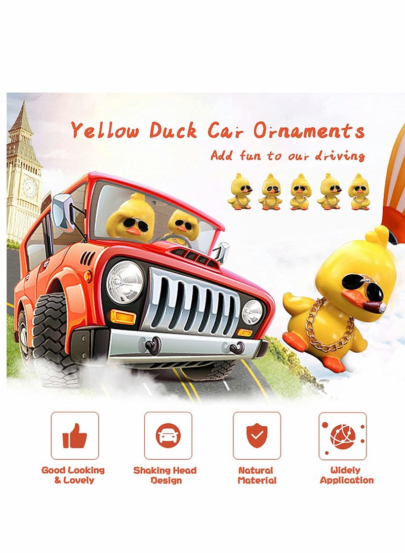 KASTWAVE Dashboard Decorations Duck Cute Yellow Duck Toy Car Ornaments Cool Duck Car Dashboard Decorations Shaking Head Doll Wave Right yellow  - Image 3