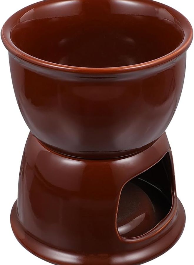 Ceramic Chocolate Melting Pot for Fondue Cheese Dip Easy to Use Kitchen Gadget Set - Image 2