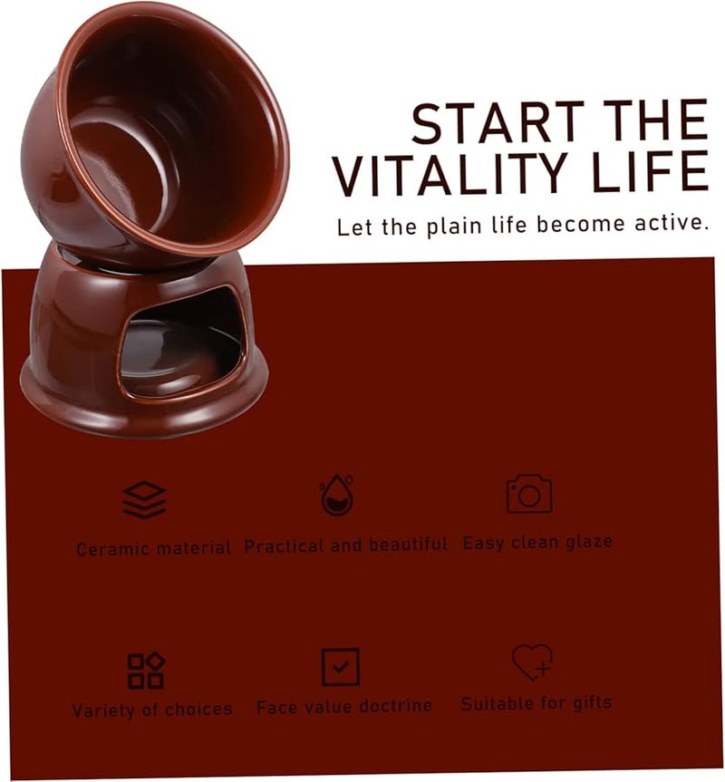 Ceramic Chocolate Melting Pot for Fondue Cheese Dip Easy to Use Kitchen Gadget Set - Image 3