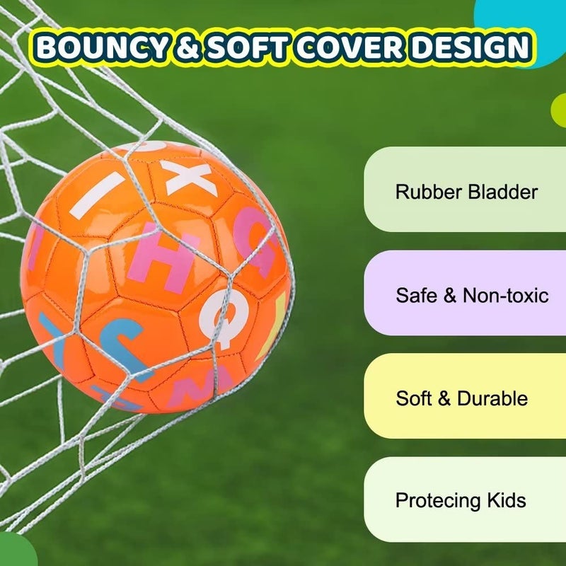 Dilabnba 3PCS Mini Soccer Balls, Soft and Safe Football Toys for Kids Toddlers, Indoor Outdoor Sport Colorful Ball Set Gifts for Girls Boys (Blue Green Orange) - Image 2