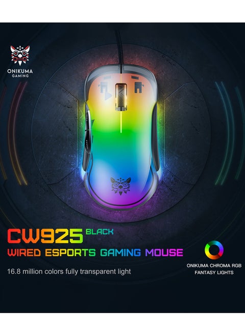 Gaming Mouse, Wired Gaming Mice 12,800 DPI Sensor, 8 Buttons High Precision Programmable Computer Gaming Mice Lightweight Gaming Mice Ergonomic Computer Mouse Gaming for Windows/PC/Mac/Laptop Gamer