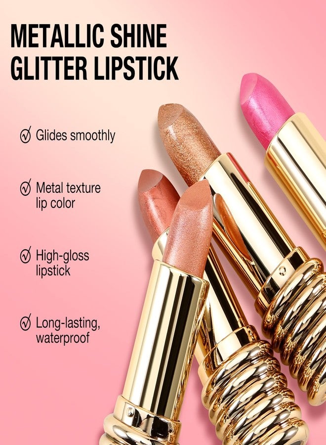 Boobeen Glitter Lipstick for Women Metallic Lip Stick Sparkling Shine Lip Makeup, Bold Smooth Lip Color High Pigment Long Lasting, Creamy Lipstick Full Coverage - Image 5