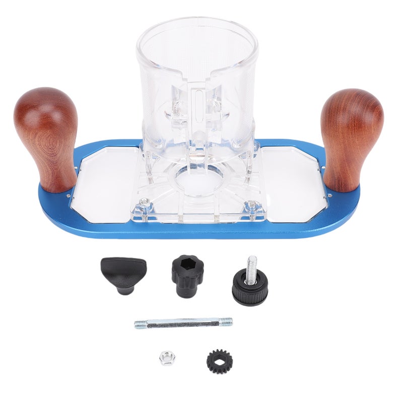 Woodworking Router Base with Handle Aluminum Alloy Plunge Base for 65mm Trimming Machine Blue - Image 1