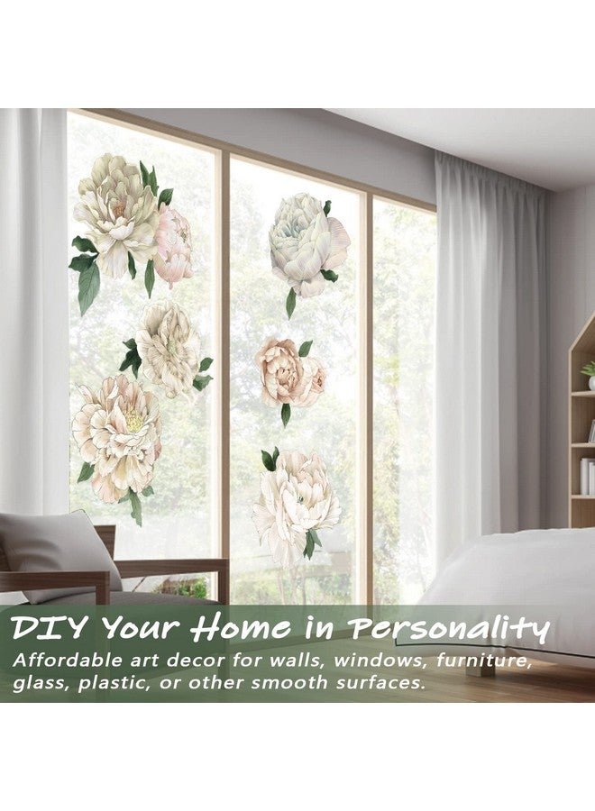 iinuu Peony Wall Decals for Nursery Wall Decor Soft White Flowers Wall Stickers Peel and Stick Kids Floral Decals for Girls Bedroom Living Room Nursery Wall Decor - Image 5