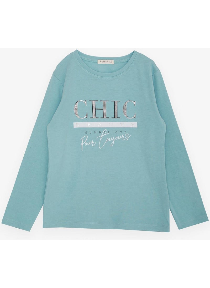 Breeze Girl Child Long Sleeve T-Shirt Glitter Text Printed, Age 9-14, Water Green - pzsku/Z9210387D754173D8220DZ/45/_/1733998664/9c86f834-1b31-401a-9be9-3ed22aca3fa4