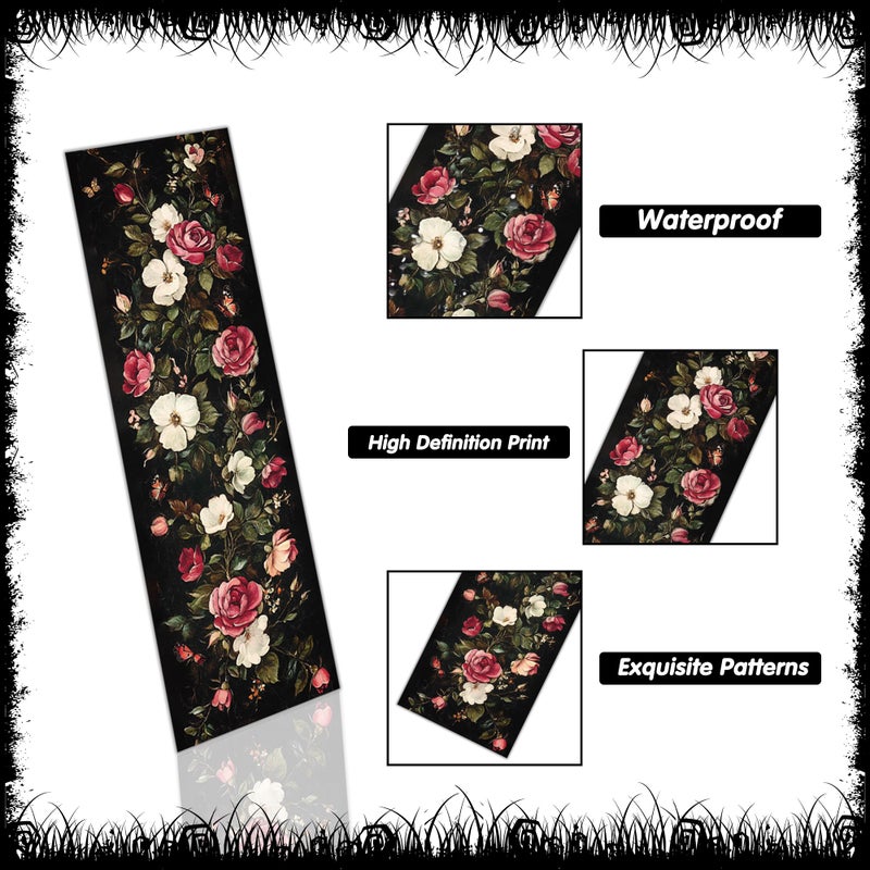 MENIFEND 120 Pcs Dark Academia Bookmarks Bulk, Gothic Floral Aesthetic Paper Book Mark with 15 Designs for Reading Women, Dark Romance Merch Bookish Gifts Reading Accessories for Women Teens Adults - Image 3