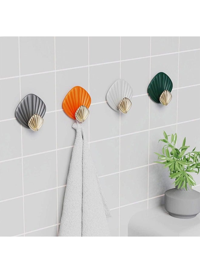 4 Pack Adhesive Hooks, Heavy Duty Decorative Wall Hooks for Hanging, Self Adhesive Wall Hooks for Wall Decorative Key Holder Rack Self Adhesive Wall Hooks for Entryway/ Door/ Bathroom/ Kitchen（4 Col - Image 3