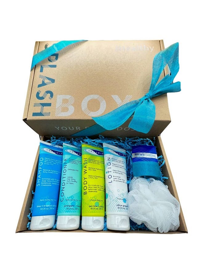 Triswim Splash Box Set Of 6 Chlorine Removal Body Wash + Swimmers Shampoo And Conditioner + Lotion 8.5 Fl Oz With Foggies Defog Lens Wipes For Goggles  - Image 2