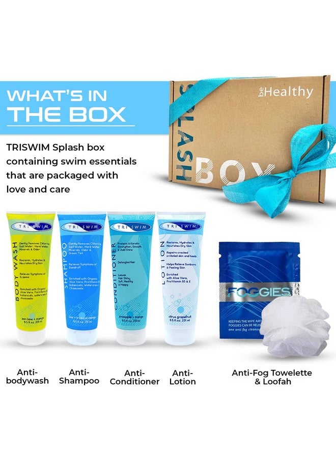 Triswim Splash Box Set Of 6 Chlorine Removal Body Wash + Swimmers Shampoo And Conditioner + Lotion 8.5 Fl Oz With Foggies Defog Lens Wipes For Goggles  - Image 3