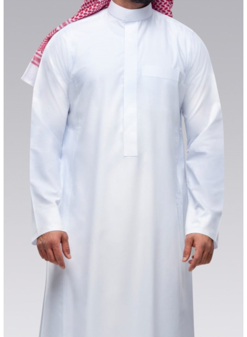 الدفة ثوب الدفه رجالي ابيض ساده سحاب - Image 5