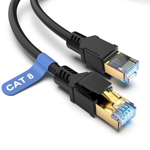 BIFALE Cat 8 Ethernet Cable 6 FT, Cat8 Network Cable 40Gbps 2000MHz, 26AWG Heavy Duty LAN Cable, PE Jacket for Modem Router, Indoor&Outdoor - Image 1