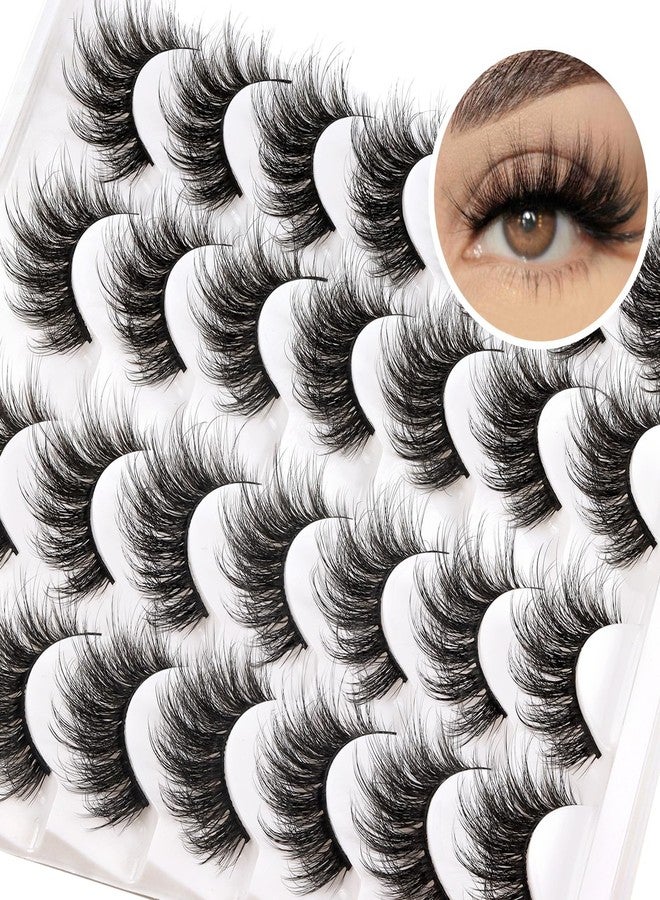 Fyonas Fluffy Lashes Wispy False Eyelashes Natural Look Volume & 3D Faux Mink Strip Lashes 15-18mm (815) - Image 1