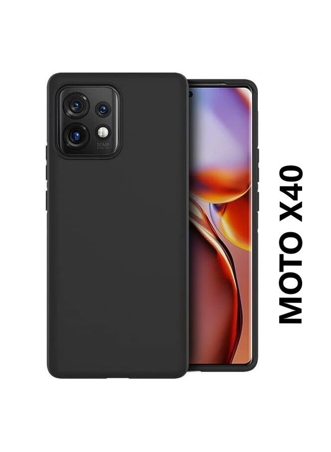 Motorola X40 Case Cover, Soft TPU Back Cover Shockproof Silicone Bumper Anti-Fingerprints Full-Body Protective Case Cover for Moto X40 5G (6.7 Inch) - Black