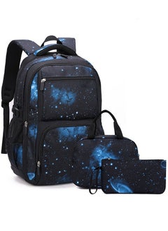 Joychic Casual Primary Junior  School Backpacks Durable Lightweight Bookbag Breathable Daypack Set Space Starry Sky Knapsack with Lunch Bag  - Image 4