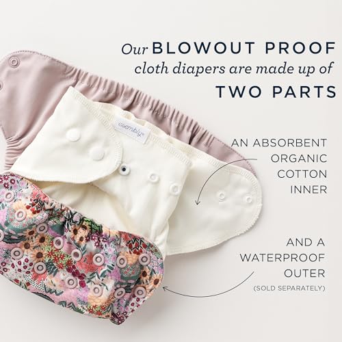 Esembly Cloth Diaper Inner - Organic Cotton Fitted Diaper- Soft, Ultra-Absorbant, Trim-Fitting Layer to Pair with Waterproof Outer for Blowout-Proof Diapering - 6-Pack, Size 1 (7-17lbs) - Image 2