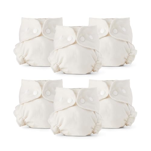 Esembly Cloth Diaper Inner - Organic Cotton Fitted Diaper- Soft, Ultra-Absorbant, Trim-Fitting Layer to Pair with Waterproof Outer for Blowout-Proof Diapering - 6-Pack, Size 1 (7-17lbs) - Image 1
