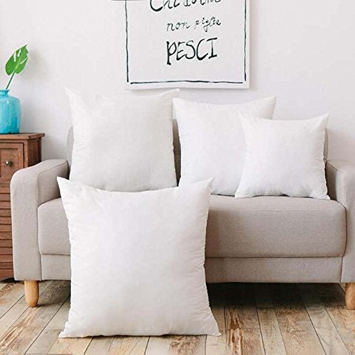 JDX Polyester Blend 18x18 Inch White Square Cushion Fillers (Pack of 5) - Image 3