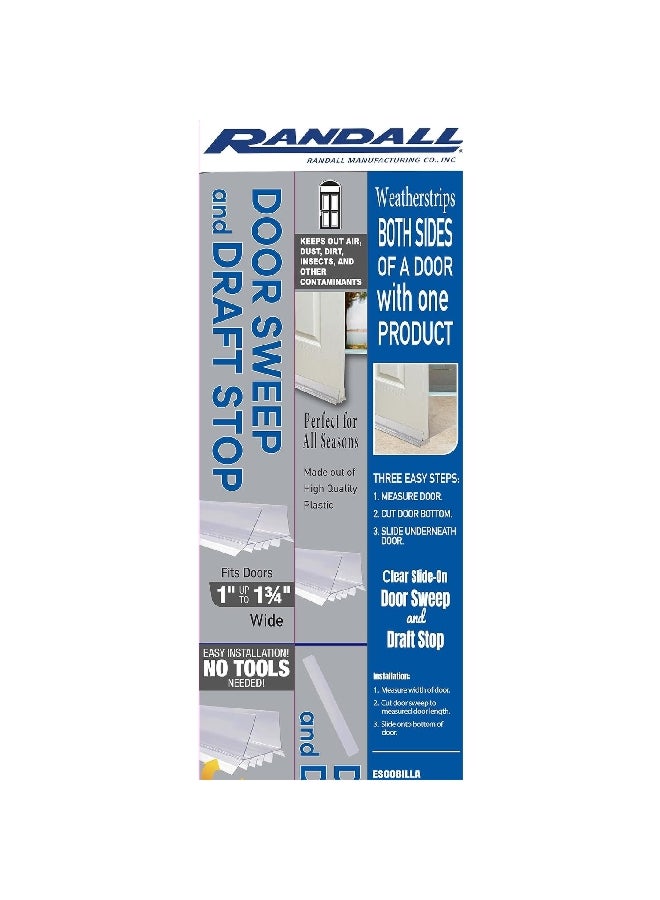 Randall High Quality E-Z Slide On Door Sweep Clear 5 x 6 x 92 cm P-77-CL - Image 3