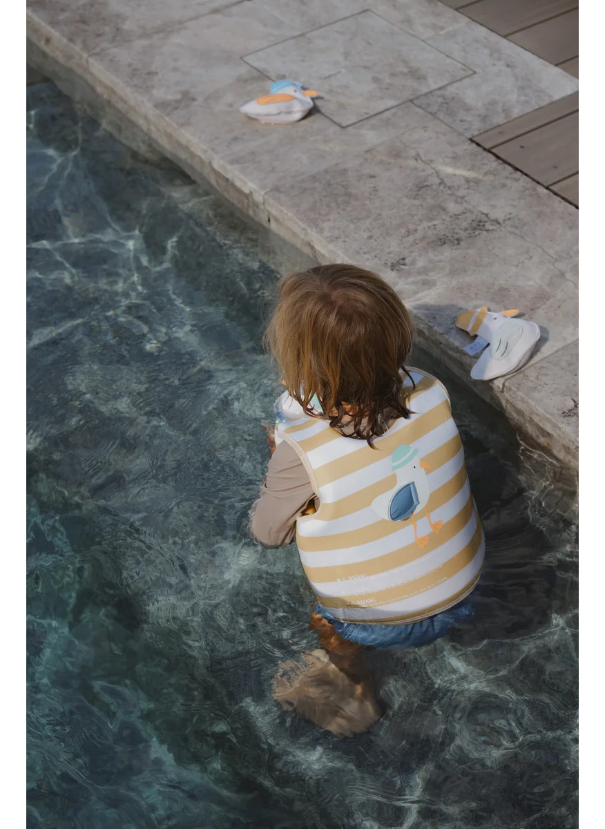 SUNNY LIFE Kids Swim Vest 3-6 Sid The Seagull Mustard Stripe