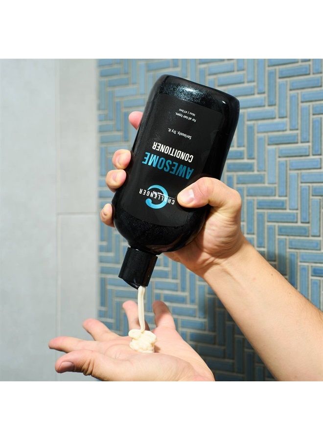 Challenger Men's Argan, Jojoba, Shea Butter, Aloe Conditioner - 16oz - Premium Ingredients Tingle - Coconut Oil, Jojoba Oil, Hydrolyzed Keratin, Vitamin B5. No Sulfates & Gluten Free. 2-3 Month Supply - Image 2