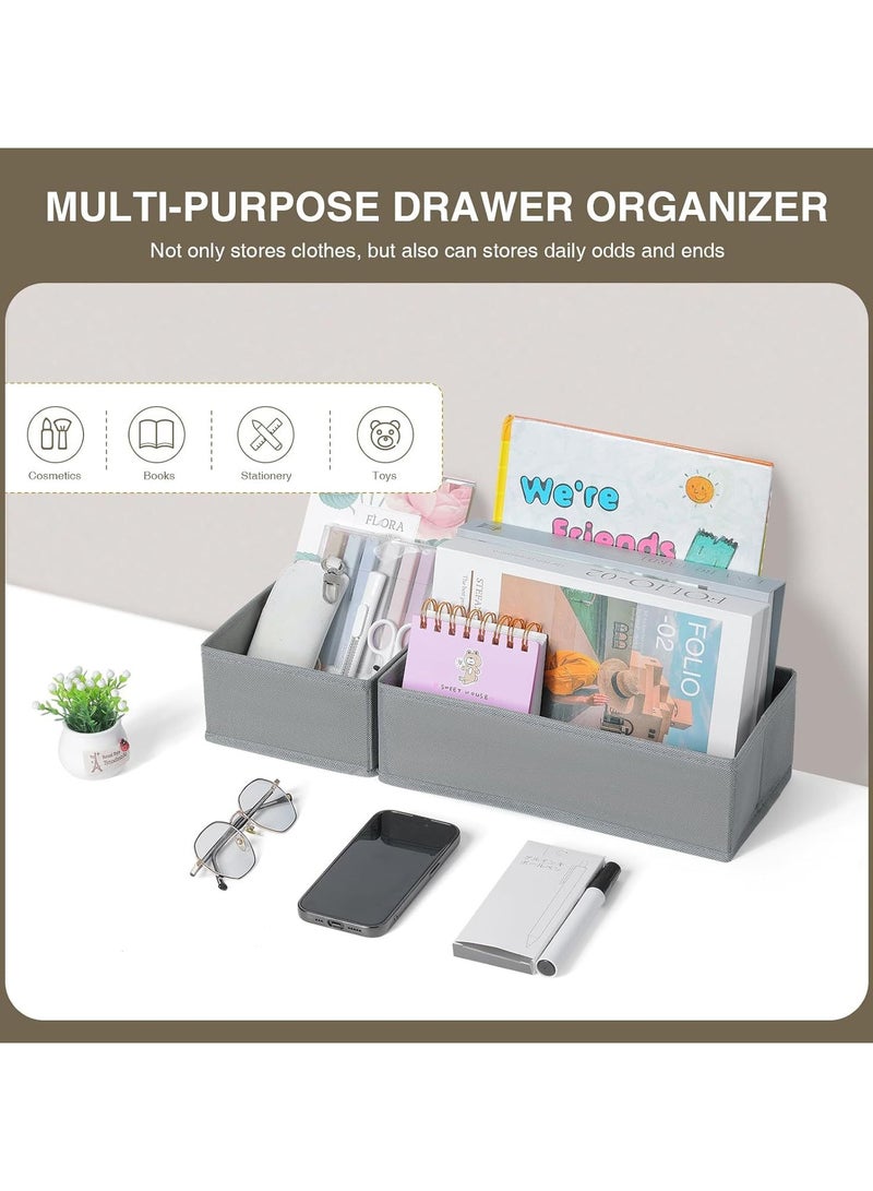 Hanayo 4 Pcs Closet Drawer Organizer Foldable Underwear and Bras Drawer Organizers Non-woven Fabric Storage Box Divider Bins for Bra Socks Underware Ties Clothes (Grey) - Image 5