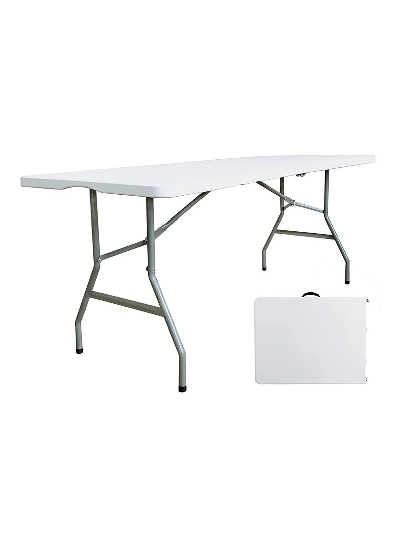 DubaiGallery 6 Foot Folding Table 6ft Portable Plastic Table with Handle, Fold-in-Half Heavy Duty Lightweight Utility Table, Indoor Outdoor 6' Folding Card Tables for Party, Picnic, Camping, Dining - Image 2