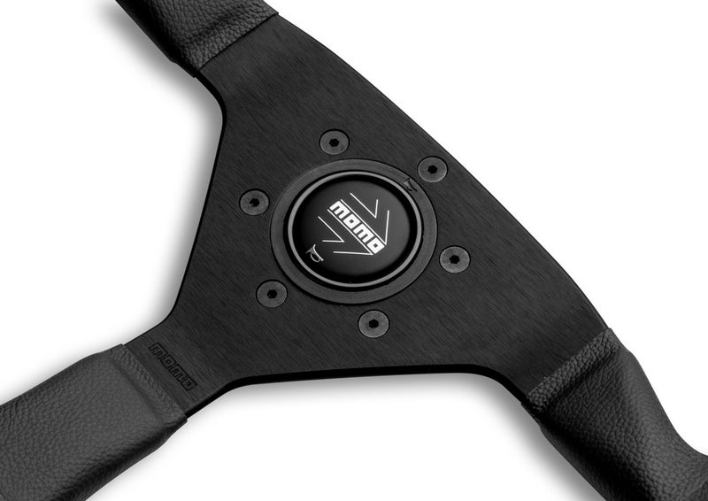 MOMO Motorsport Montecarlo Black Stitch Leather Street Steering Wheel, Brushed Anodized Spoke, BK Stitch 350mm - Image 3