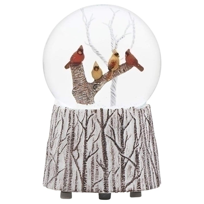 Cardinals on a Branch Water Globe