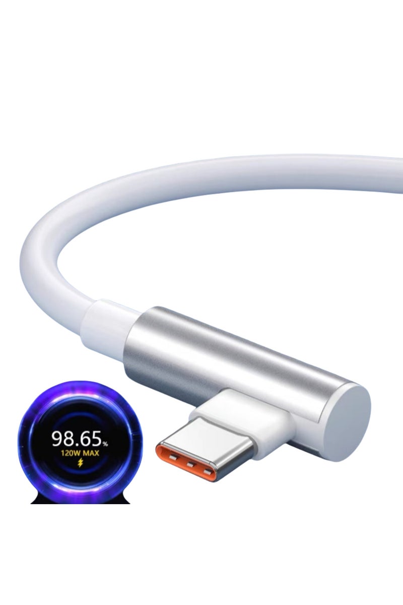 1.8m WHITE 120W Fast Charger For Xiaomi 14 13 12 11 Pro Ultra Lite USB A To Type C Quick Charging Ph