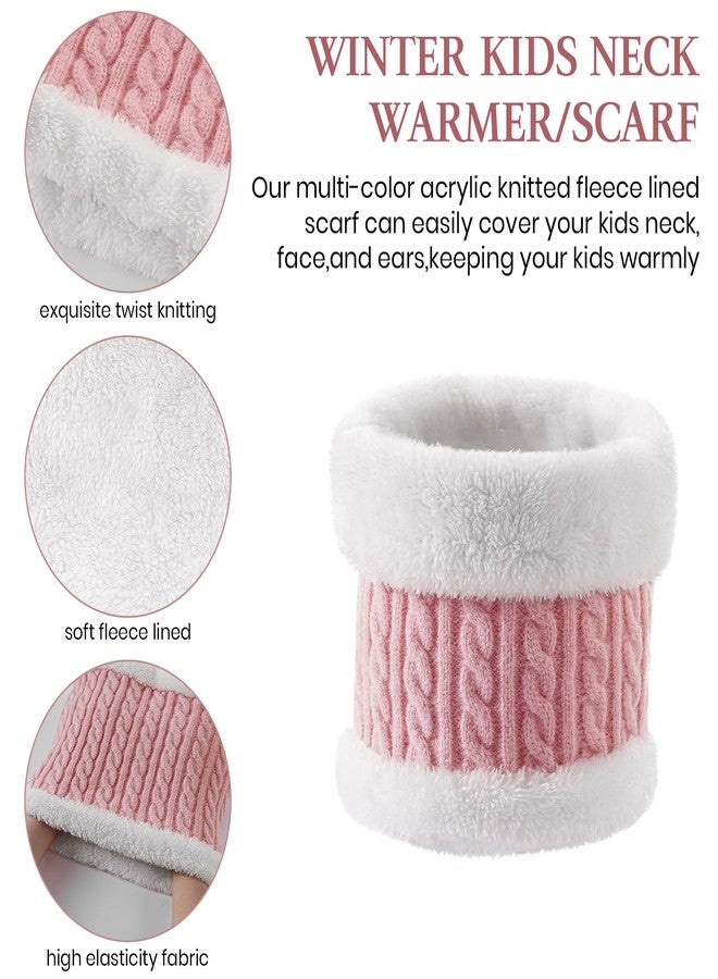 Clothclose Kids Winter Hat Gloves Scarf Set, Winter Hats and Gloves for Girls with Pom, Neck Warmer Thick Lining Set, Pink, one size - Image 3