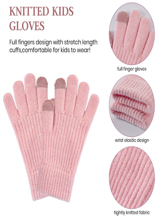 Clothclose Kids Winter Hat Gloves Scarf Set, Winter Hats and Gloves for Girls with Pom, Neck Warmer Thick Lining Set, Pink, one size - Image 5