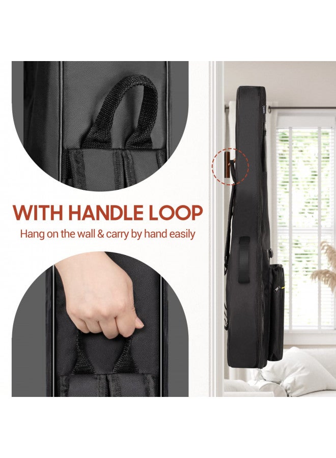 CAHAYA CAHAYA 41 Inch Acoustic Guitar Bag 0.35 Inch Thick Padding Water Resistent Dual Adjustable Shoulder Strap Guitar Case Gig Bag with Back Hanger Loop, Black CY0152  - Image 3