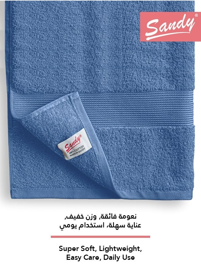 Sandy Sandy Extra Large Bath Towel Premium Hotel Quality 100% Cotton Made in Egypt, Soft Quick Drying and Highly Absorbent (90x180 cm) - Blue  - Image 3