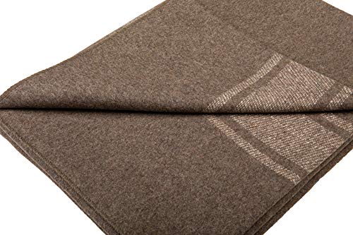 Farm Blue Wool Blanket Military Style - Thick & Lightweight Army Camping Blankets as a Survival Blankets, Car, Hiking 55% Wool 45% Blended Fibers (OD/Khaki Stripe 62" x 80" x 0.15") - Image 4