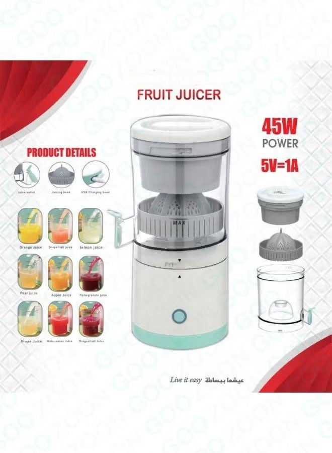 Electric Citrus Juicer, Hands-Free Portable USB Charging Powerful Electric Juicer Cordless Fruit Juicer, Multi functional 1-Button Easy Press Lemon Orange Squeezer Machine for Kitchen - Image 3