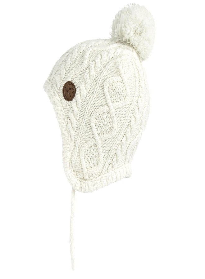 SOMALER Toddler Baby Boys Girls Winter Hat Kids Ear Flap Warm Fleece Lined Knit Beanie Fur Pom Hat - Image 2