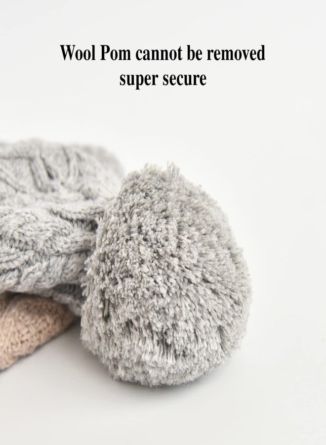 SOMALER Toddler Baby Boys Girls Winter Hat Kids Ear Flap Warm Fleece Lined Knit Beanie Fur Pom Hat - Image 5