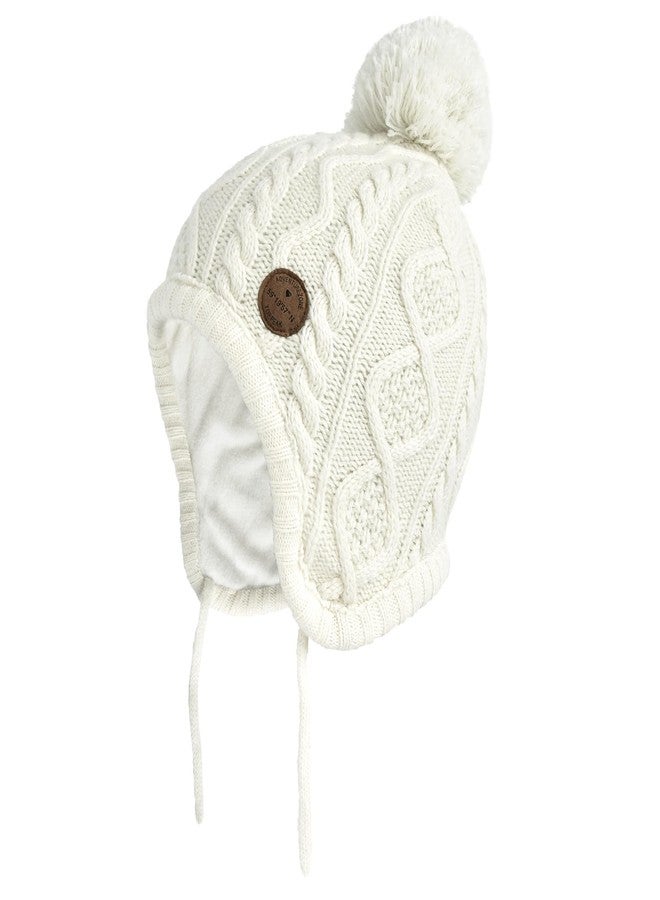 SOMALER Toddler Baby Boys Girls Winter Hat Kids Ear Flap Warm Fleece Lined Knit Beanie Fur Pom Hat - Image 1