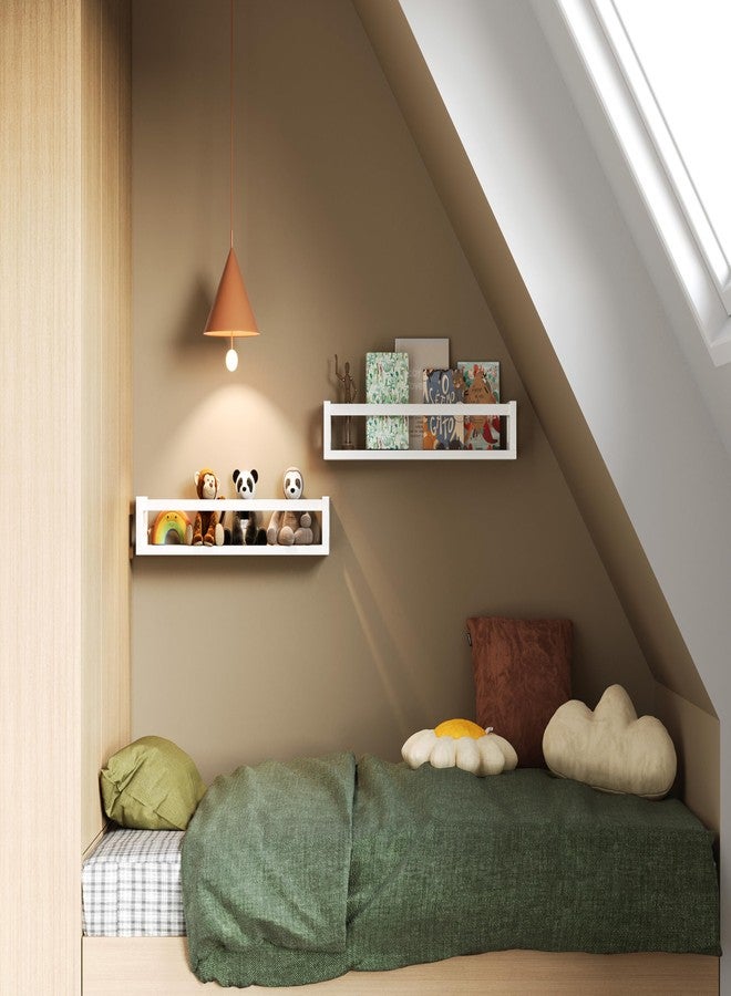 TidyCorner Upgraded Thick Floating Shelves - 24 Inch Multi-Use Wall-Mounted Bookshelves for Kids and Nursery, Ideal for Books, Toys, Spice Rack, Decor - White - Image 5