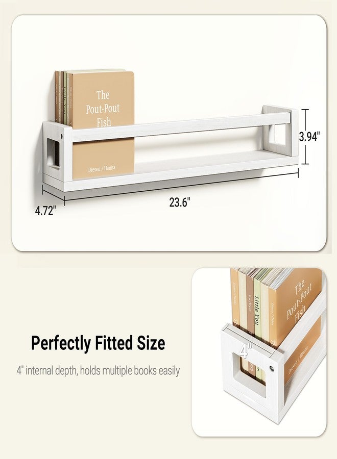 TidyCorner Upgraded Thick Floating Shelves - 24 Inch Multi-Use Wall-Mounted Bookshelves for Kids and Nursery, Ideal for Books, Toys, Spice Rack, Decor - White - Image 3