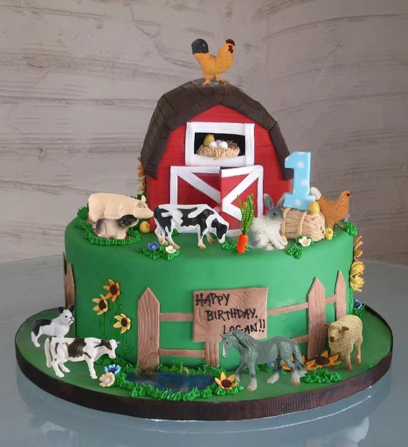 SIENON 15Pcs Farm Animal Figures Toys Realistic Mini Farm Animal Figurines, Farm Barn Animals Playset, Miniature Farm Animal Cake Topper Ornaments for Easter Egg Fillers Birthday Animals Theme Party - Image 3