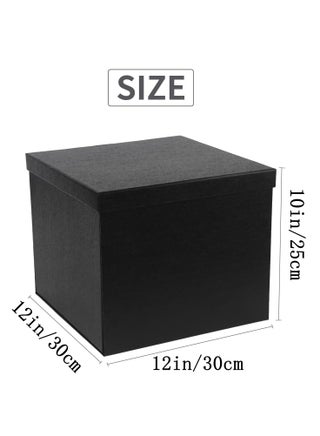 Large Gift Box Black, 12x12x10 inches Large Black Gift Boxes for Presents with Lids, Birthday Box, Groomsman Proposal Box, for Wedding, Valentine's Day, Mother's Day, Gift Packging - view 2