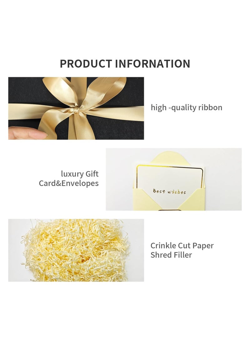 دان كولين مربع الهدايا الكبيرة أسود، 12x12x10 بوصة مربع الهدايا الكبيرة مع مربع غطاء، مربع عيد ميلاد، مربع زفاف الشقيق، مناسبة لحفلات الزفاف، عيد الحب، عيد الأم، التعبئة والتغليف الهدايا - Image 5