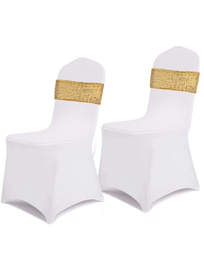 SquarePie Sequin Chair Sashes Bands 6Pcs Gold Glitter Sequin Sashes For Party Banquet Chair Cover - Image 3